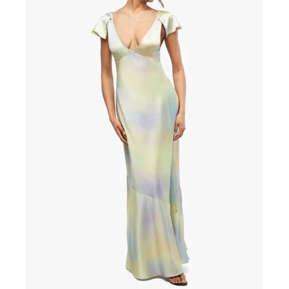 WEWOREWHAT Lace Midi Slip Dress Silky Charmuese NWT size